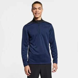 Nike Golf Dri-FIT Quarter Zip Pullover Long Sleeve Shirt Blue Black Men’s Size S